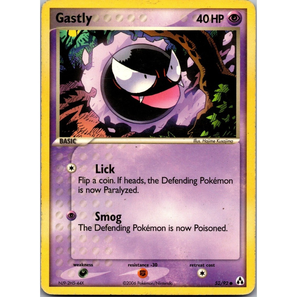 Pokemon Gastly 52/92 EX Legend Maker Common Psychic Card 2006 LP